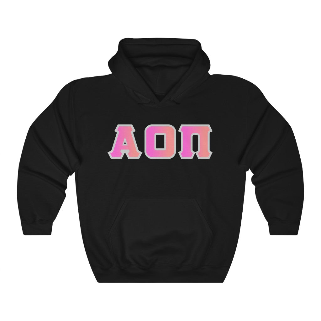 Alpha Omicron Pi Printed Letters | Bubble Gum Hoodie