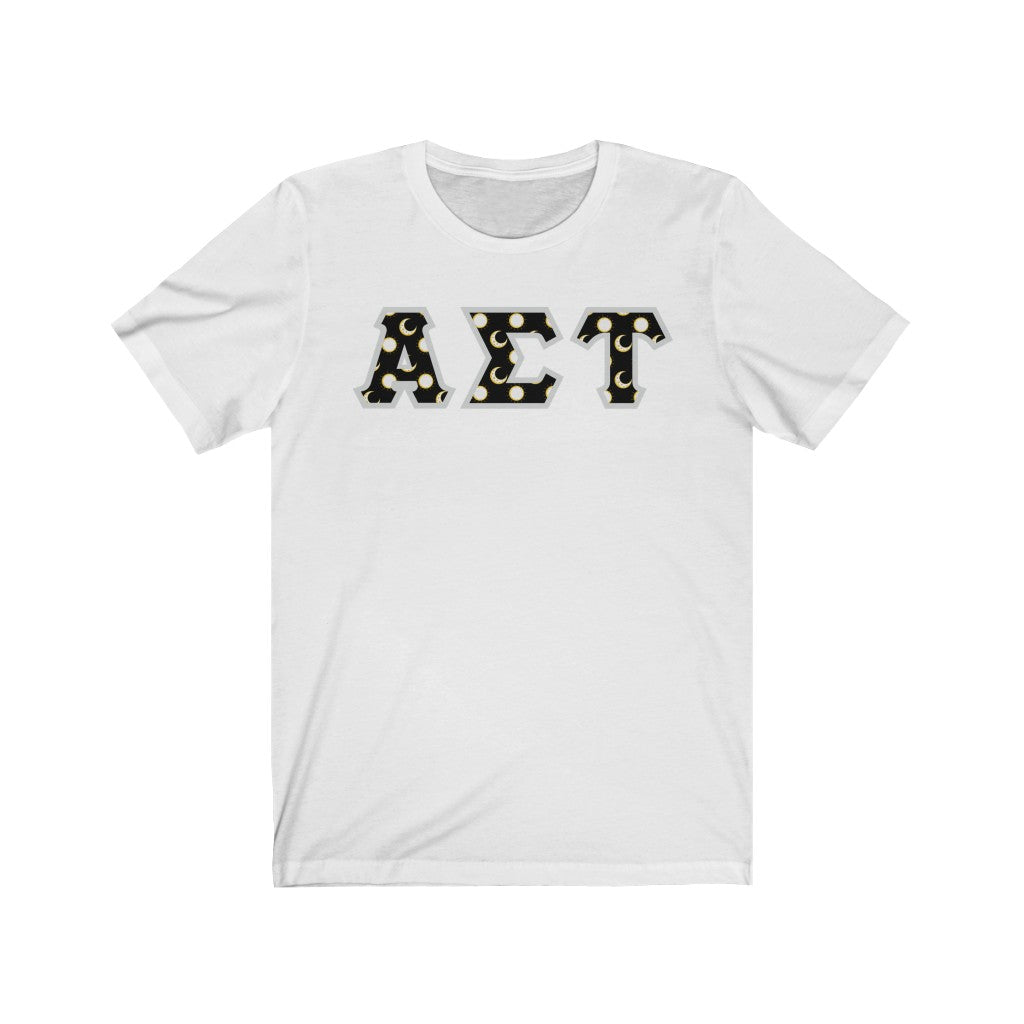 Alpha Sigma Tau Printed Letters | Sun and Moon T-Shirt