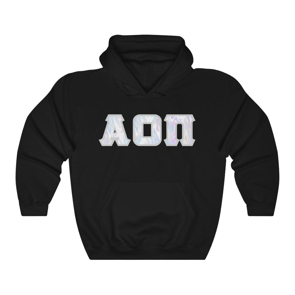 Alpha Omicron Pi Printed Letters | Pastel Tie-Dye Hoodie