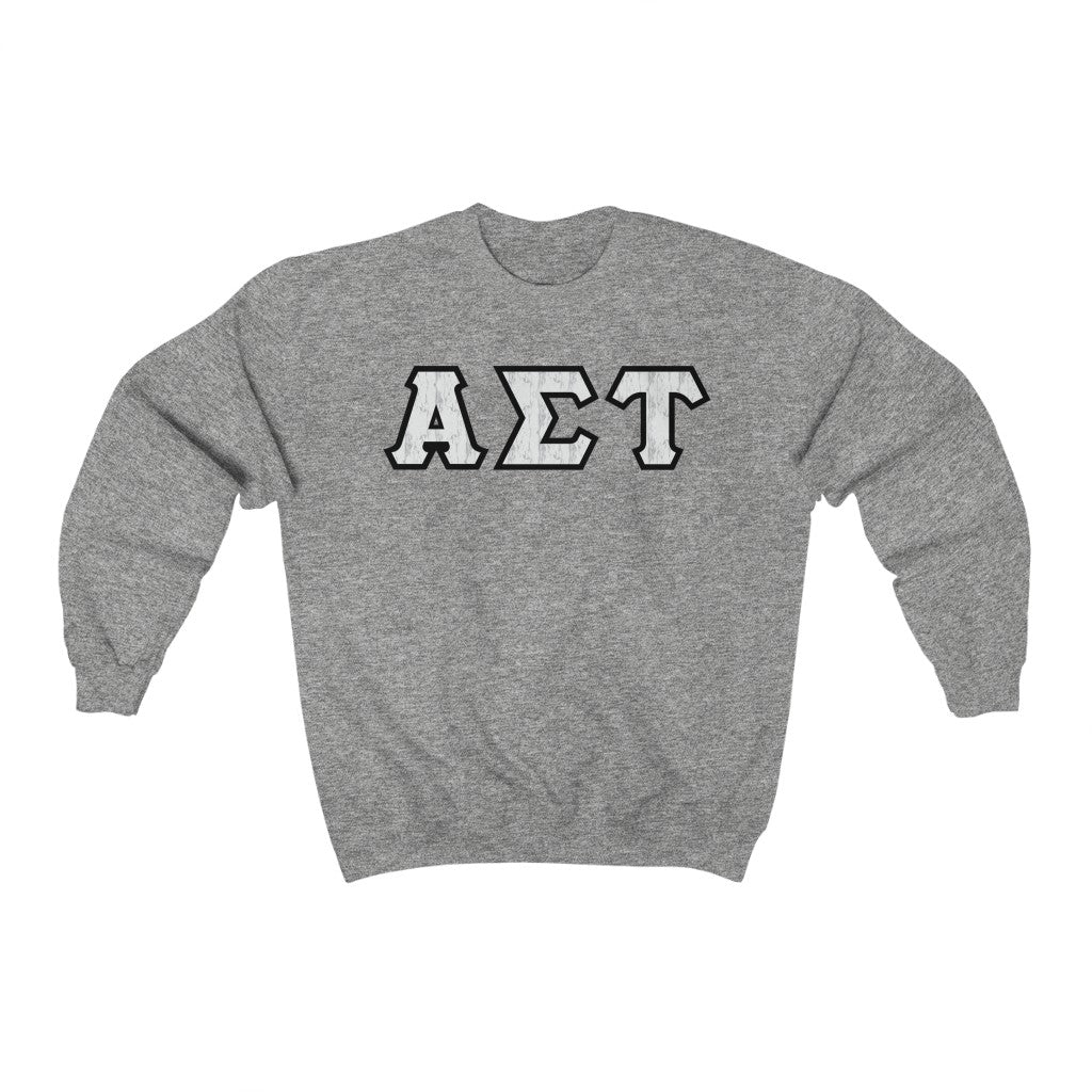 Alpha Sigma Tau Printed Letters | Marble Crewnecks
