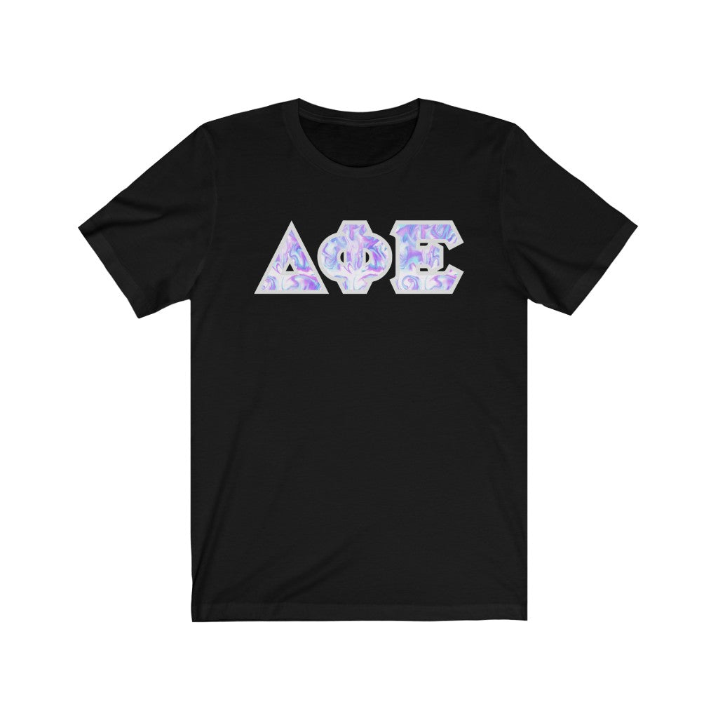 Delta Phi Epsilon Printed Letters | Cotton Candy Tie-Dye T-Shirt