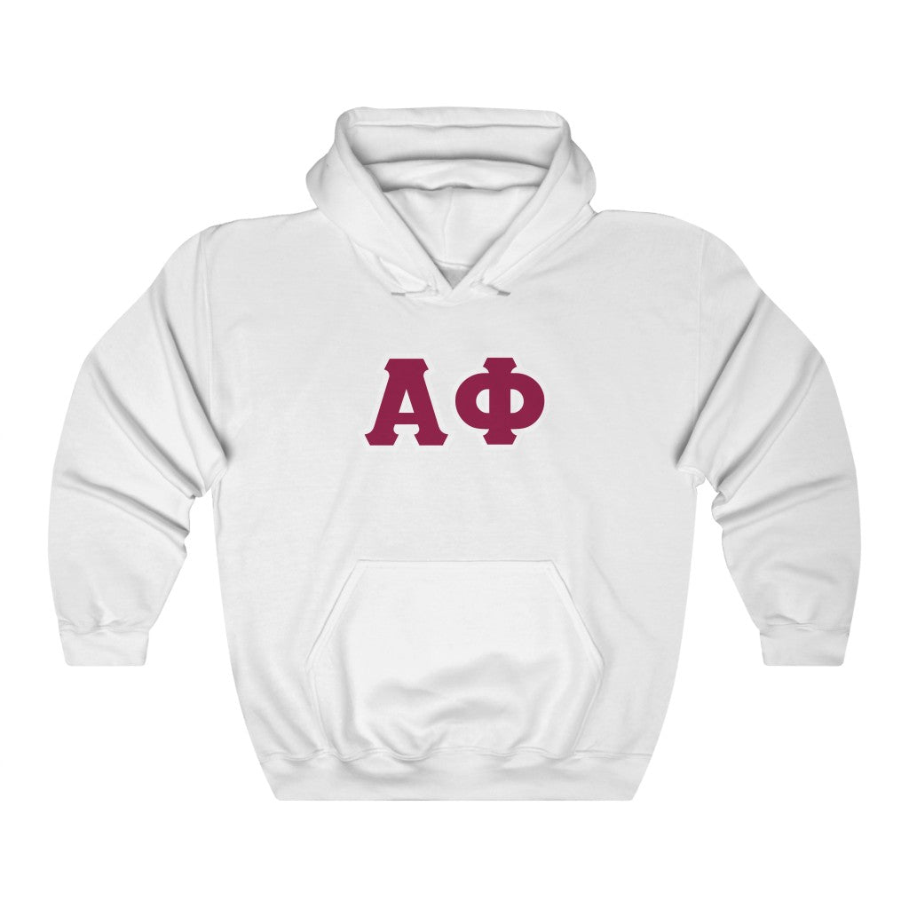 Alpha Phi Printed Letters | Maroon & White Border Hoodie