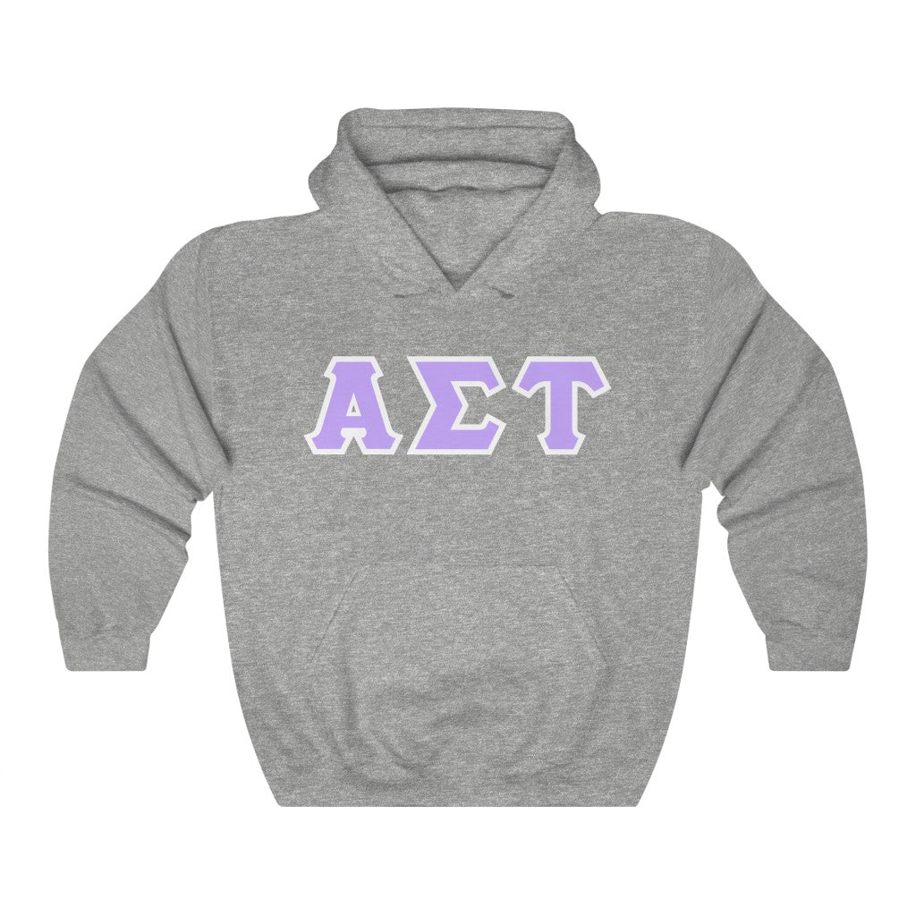 AST Printed Letters | Light Purple & White Border Hoodie