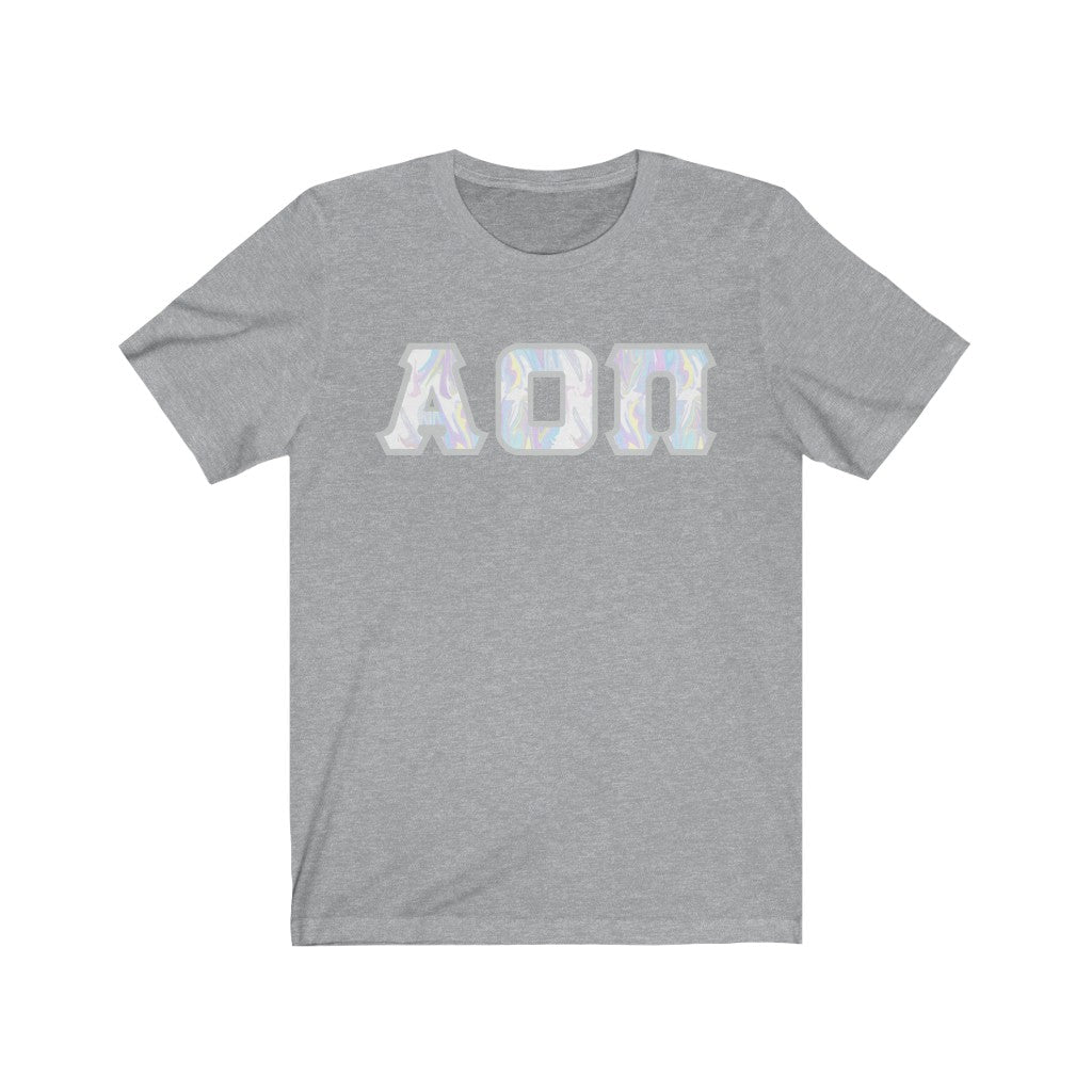 Alpha Omicron Pi Printed Letters | Pastel Tie-Dye T-Shirt