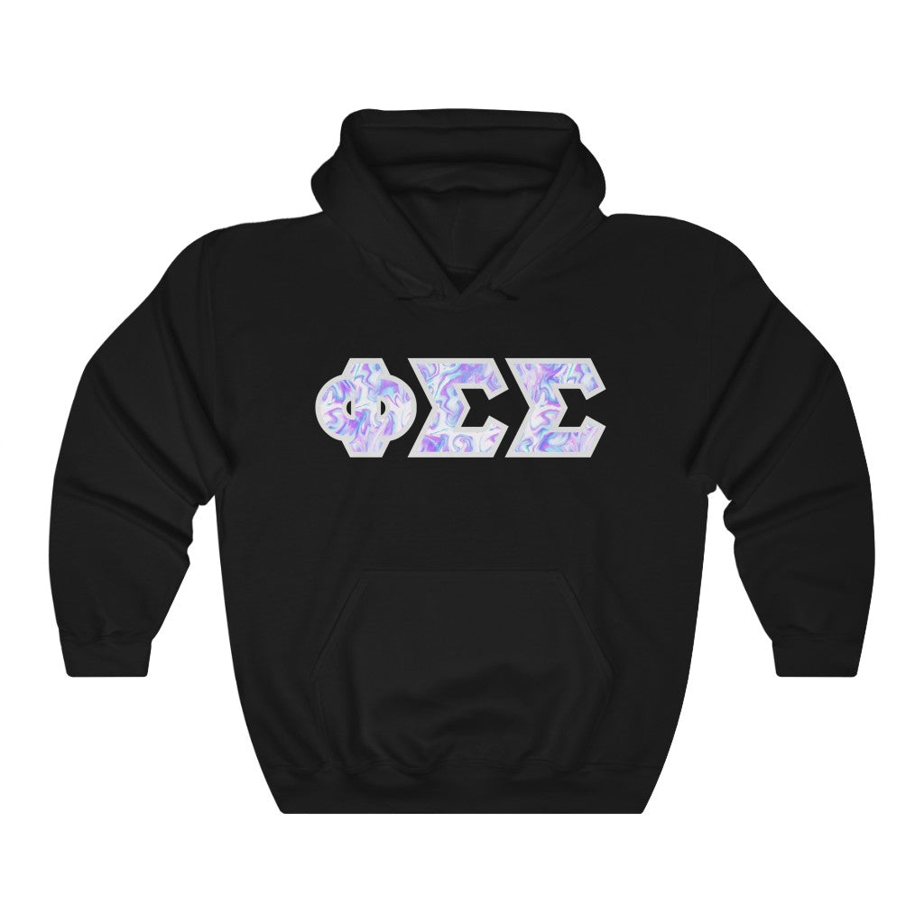 Phi Sigma Sigma Printed Letters | Cotton Candy Tie-Dye Hoodie