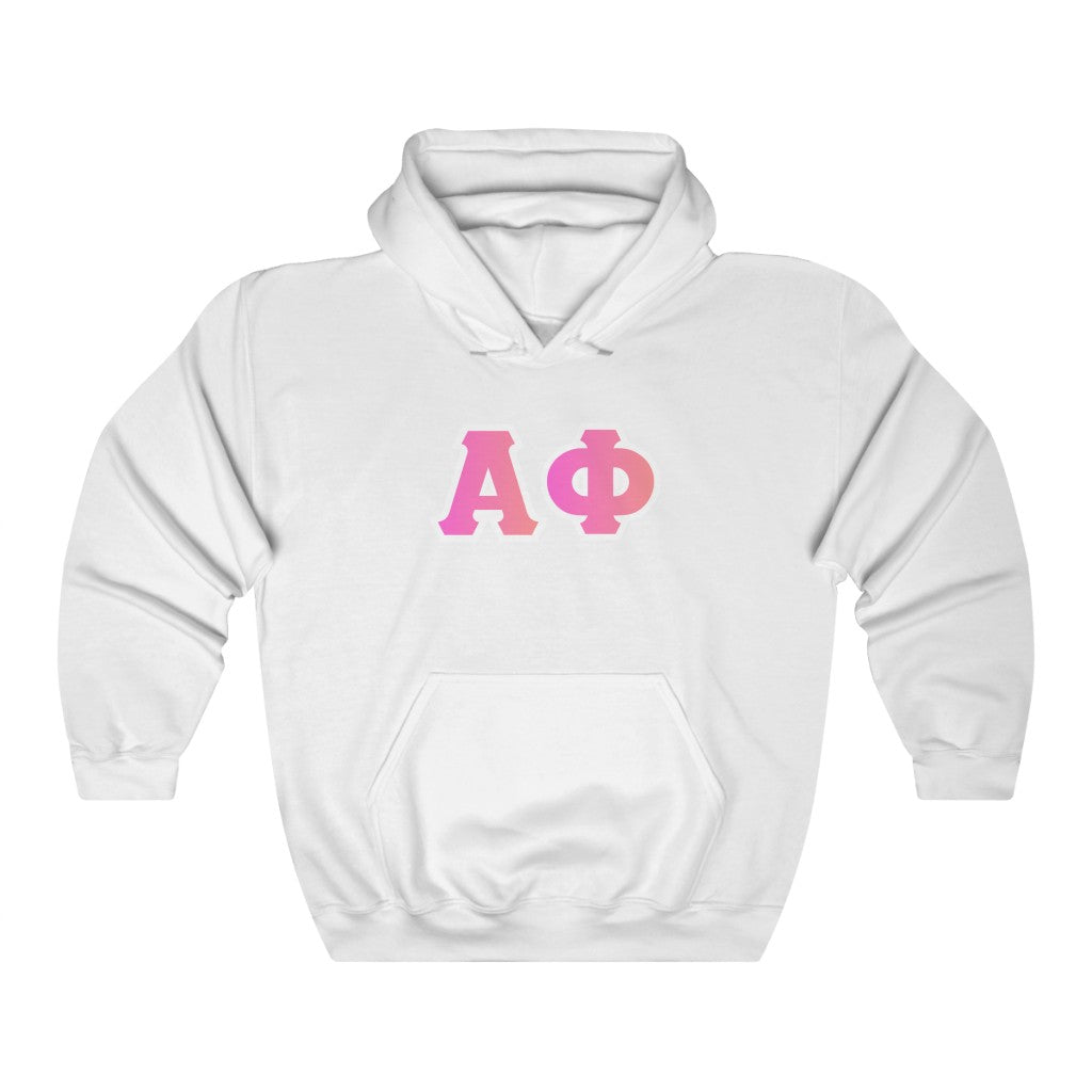 Alpha Phi Printed Letters | Bubble Gum Hoodie