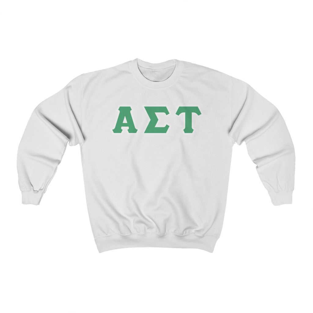 AST Printed Letters | Green with White Border Crewnecks