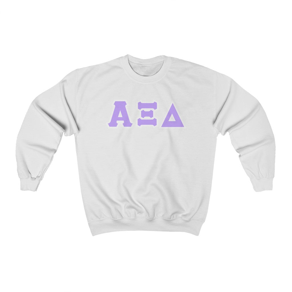 AXiD Printed Letters | Light Purple & White Border Crewneck