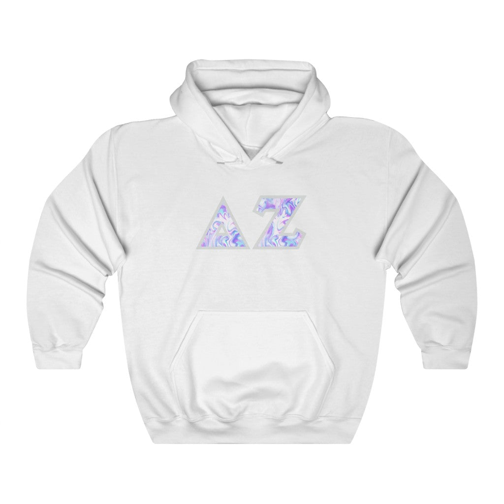 Delta Zeta Printed Letters | Cotton Candy Tie-Dye Hoodie