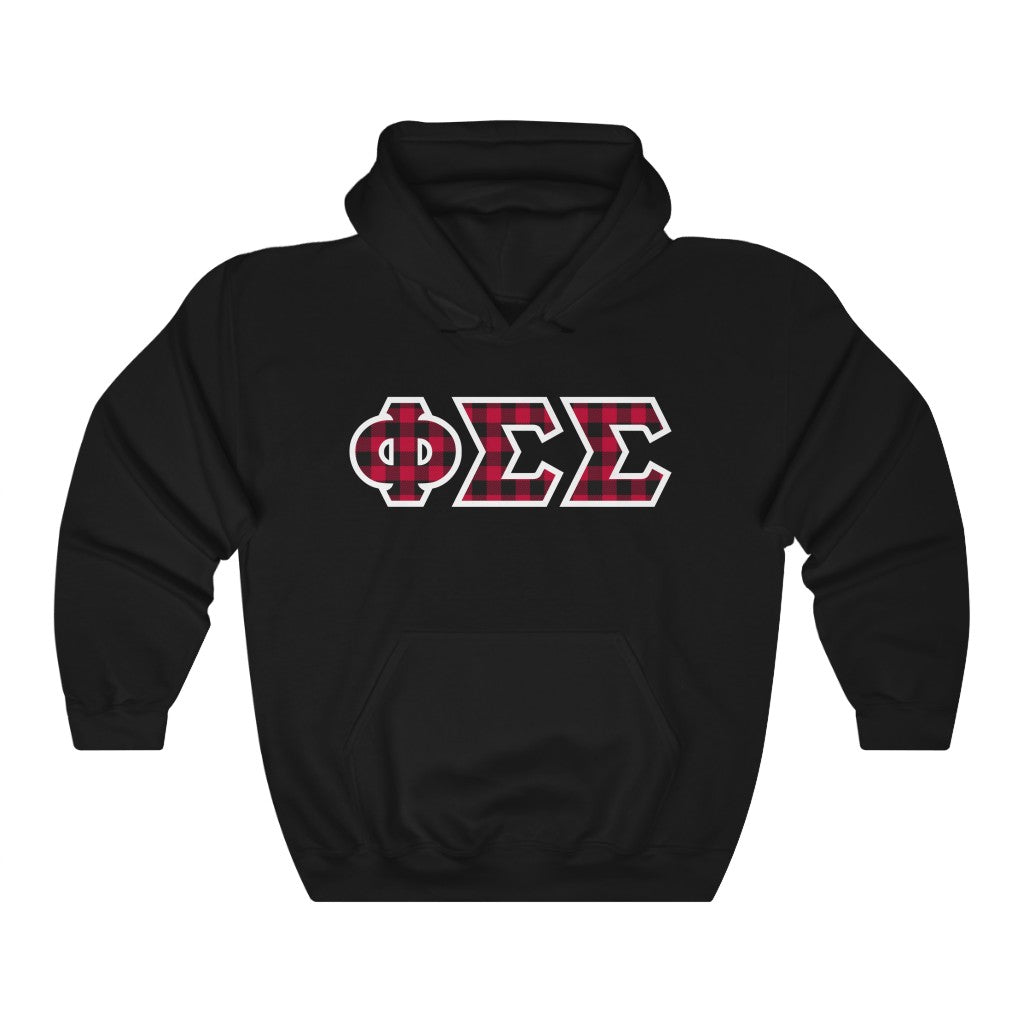 Phi Sigma Sigma Printed Letters | Buffalo Plaid Hoodie