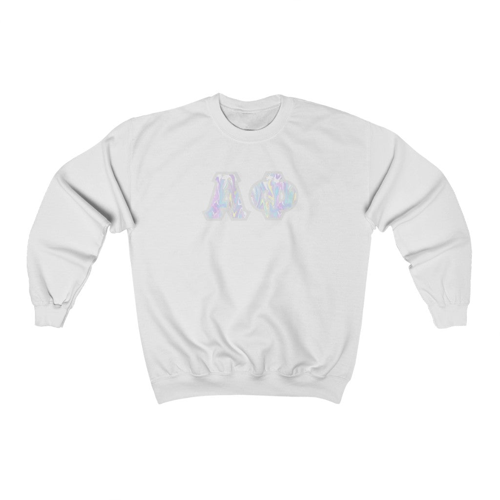 Alpha Phi Printed Letters | Pastel Tie-Dye Crewneck