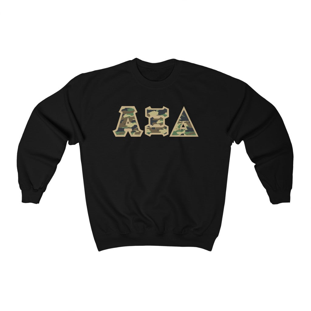 AXiD Printed Letters | Camouflage Crewneck