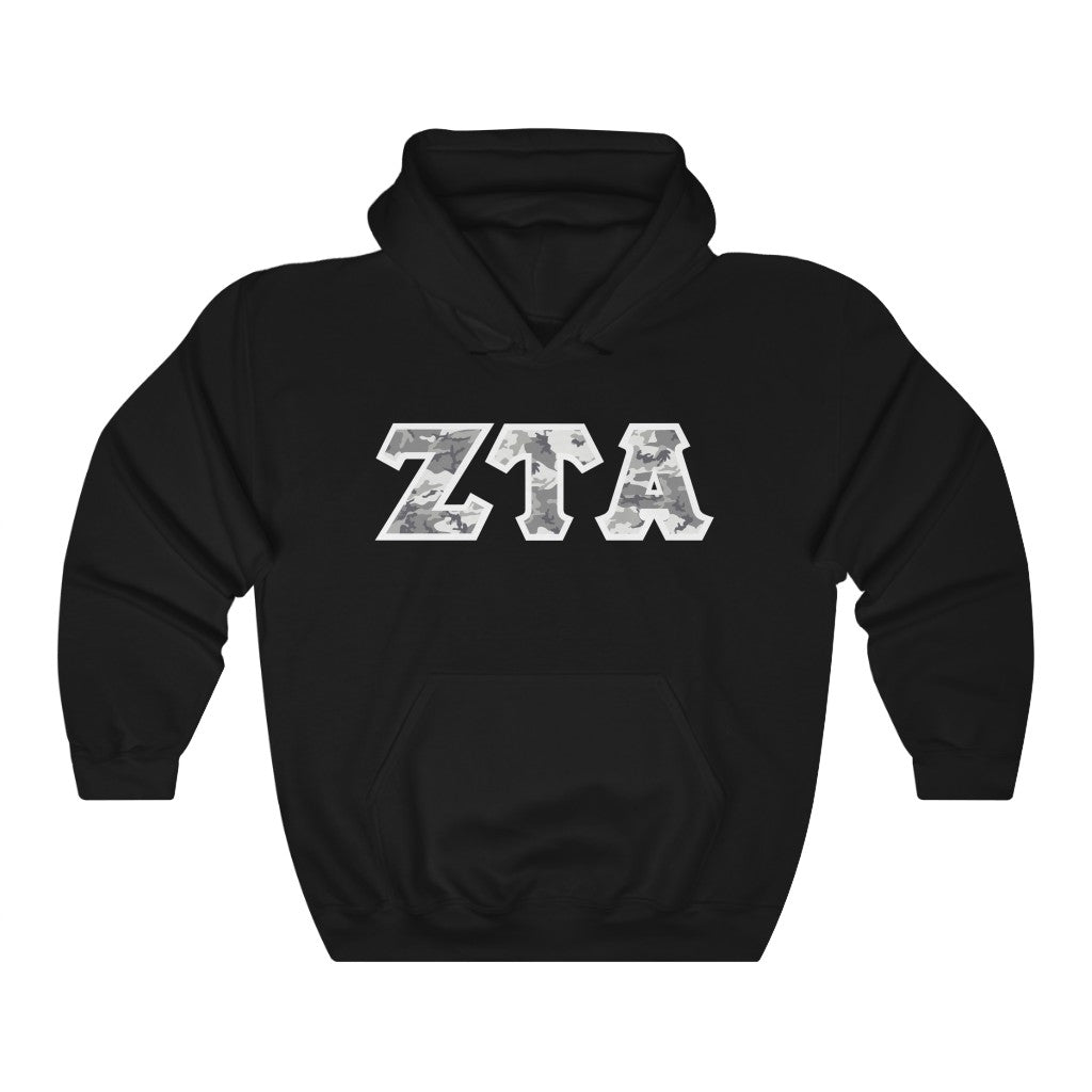 ZTA Printed Letters | Winter Camo Hoodie