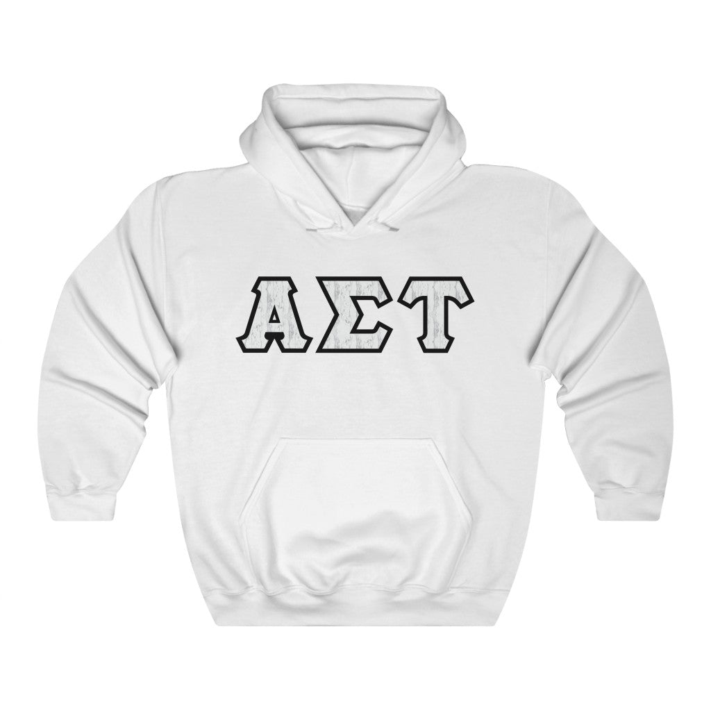 Alpha Sigma Tau Printed Letters | Marble Hoodie