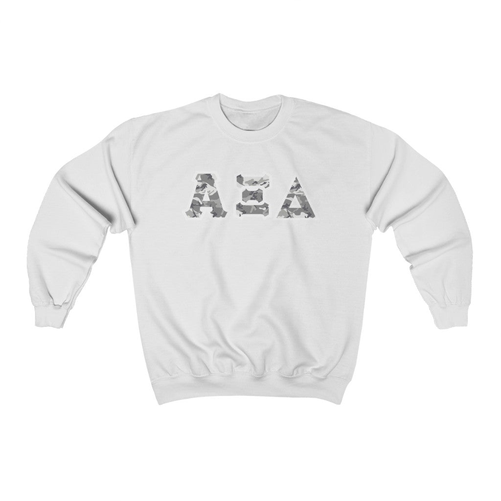 AXiD Printed Letters | Winter Camo Crewneck