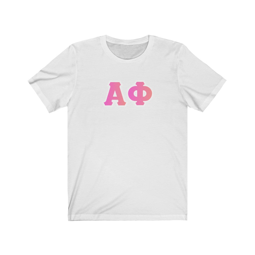 Alpha Phi Printed Letters | Bubble Gum T-Shirt