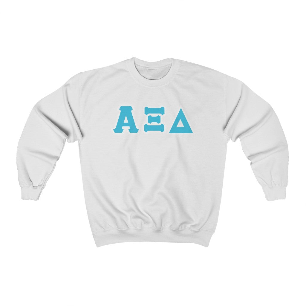 AXiD Print Letters | Betxi Blue with White Border Crewneck