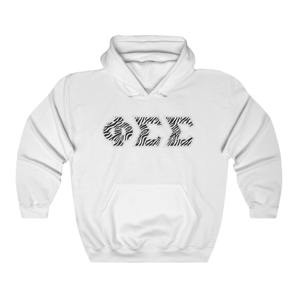 Phi Sigma Sigma Printed Letters | Zebra Print Hoodie