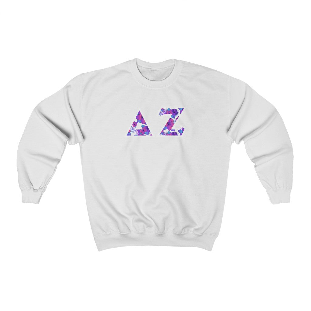 Delta Zeta Printed Letters | Flora Crewneck