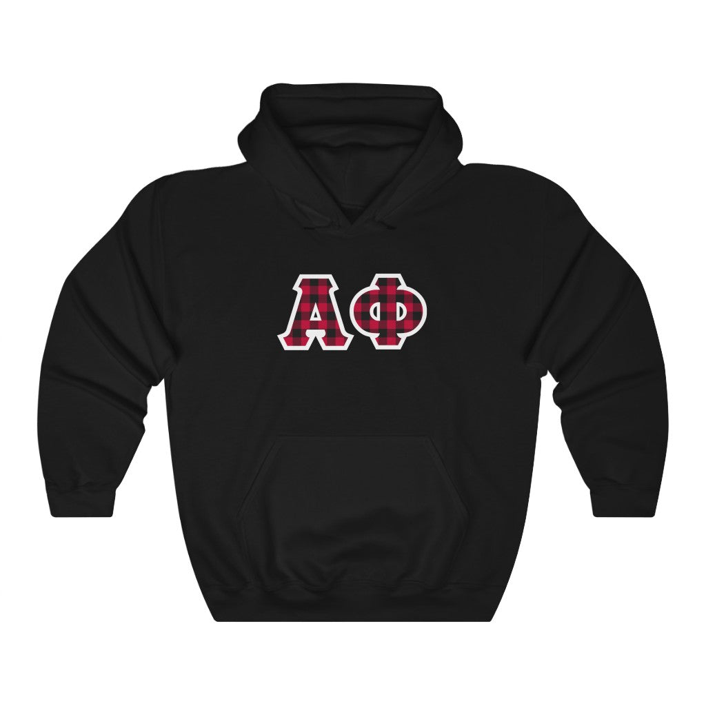 Alpha Phi Printed Letters | Buffalo Plaid Hoodie