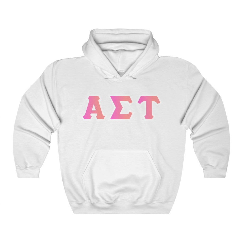 Alpha Sigma Tau Printed Letters | Bubble Gum Hoodie