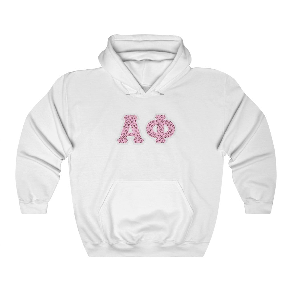 Alpha Phi Printed Letters | Pink Leopard Hoodie