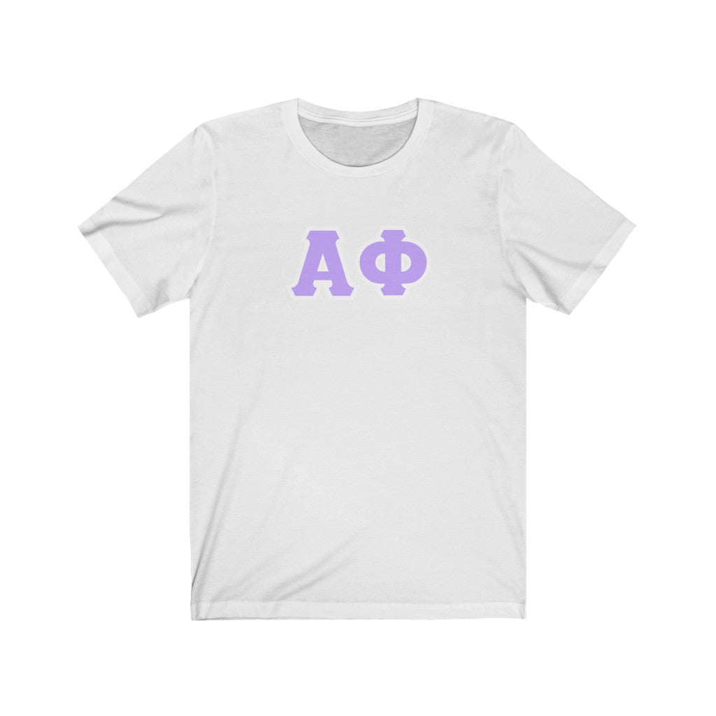 Alpha Phi Printed Letters | Violet & White Border T-Shirt