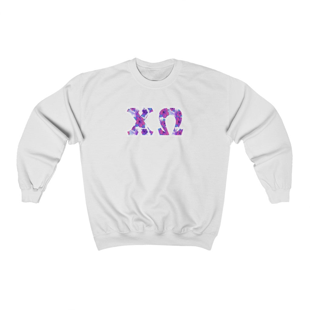 Chi Omega Printed Letters | Flora Crewneck