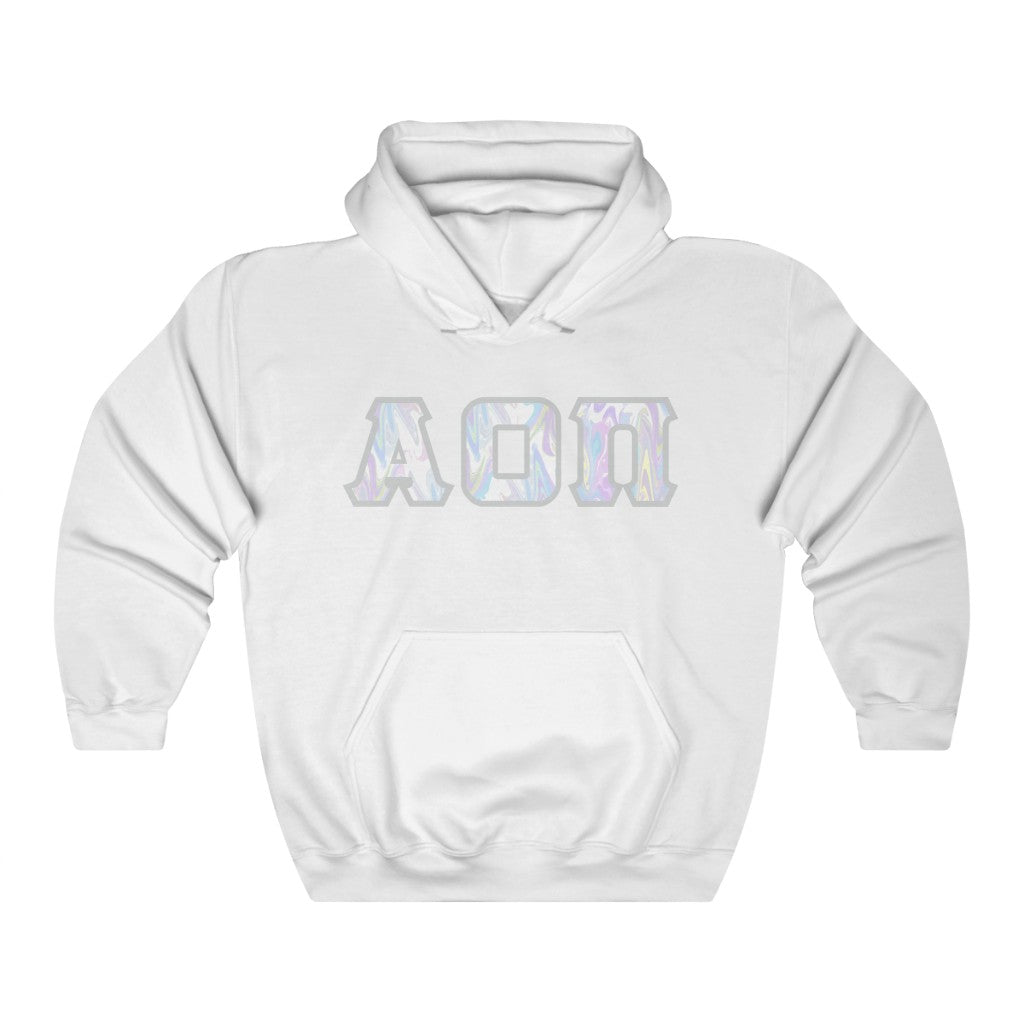 Alpha Omicron Pi Printed Letters | Pastel Tie-Dye Hoodie