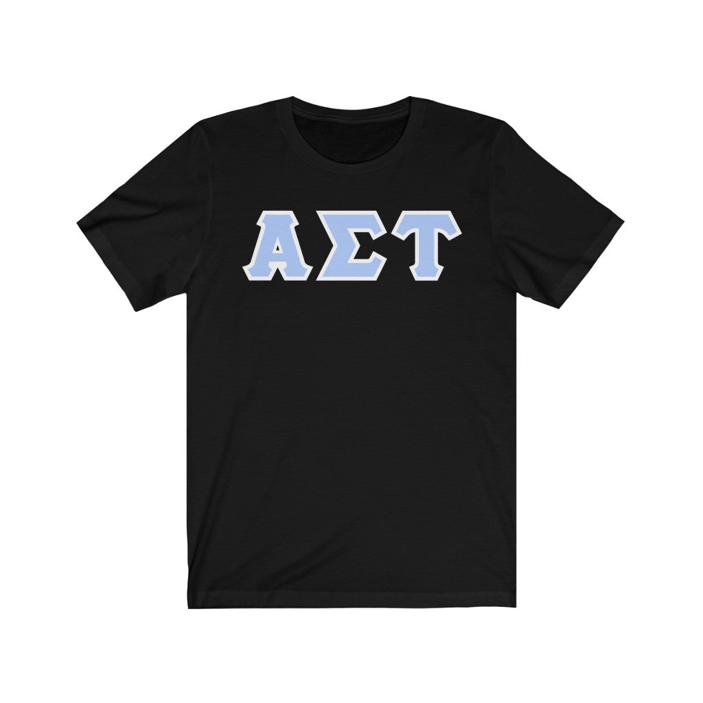 AST Printed Letters | Light Blue with White Border T-Shirt