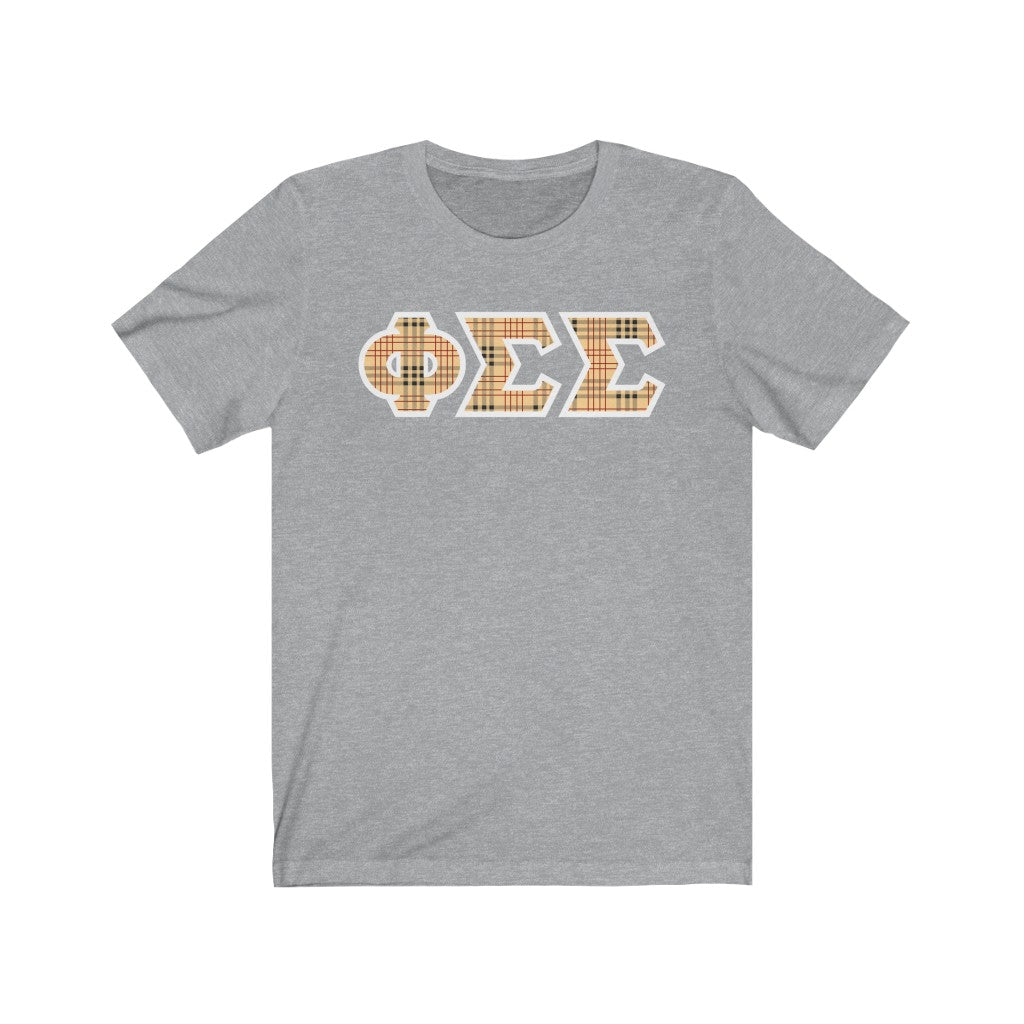 Phi Sigma Sigma Printed Letters | Nova Plaid T-Shirt