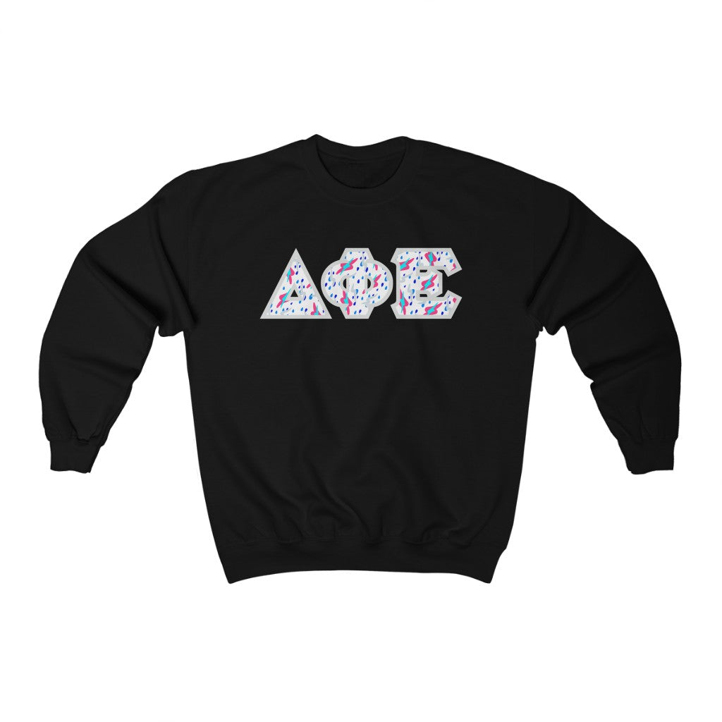Delta Phi Epsilon Printed Letters | Bayside White Crewneck