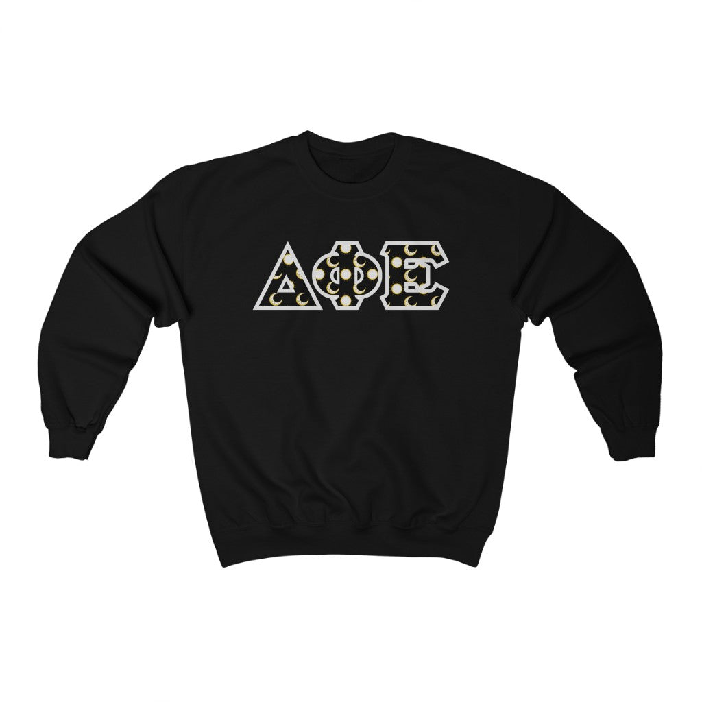 Delta Phi Epsilon Printed Letters | Sun and Moon Crewneck