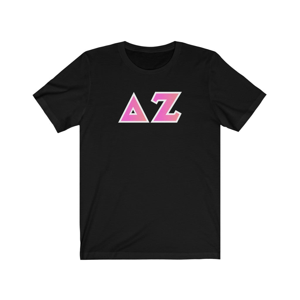 Delta Zeta Printed Letters | Bubble Gum T-Shirt