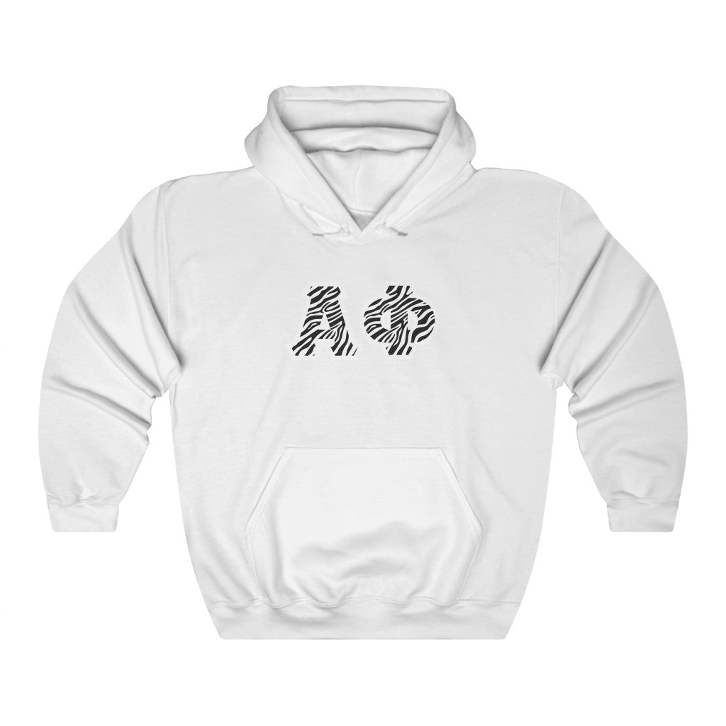 Alpha Phi Printed Letters | Zebra Print Hoodie