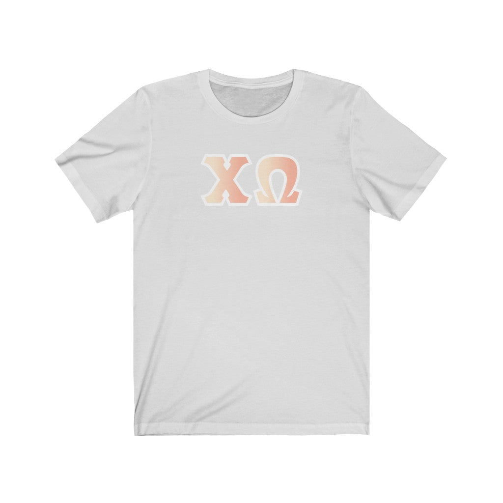 Chi Omega Printed Letters | Peach Sunrise T-Shirt
