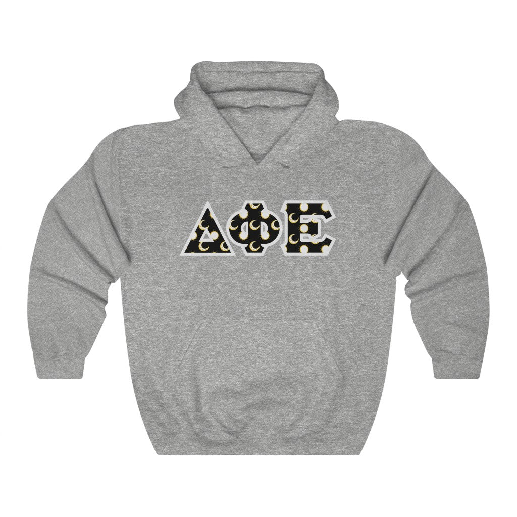 Delta Phi Epsilon Printed Letters | Sun and Moon Hoodie