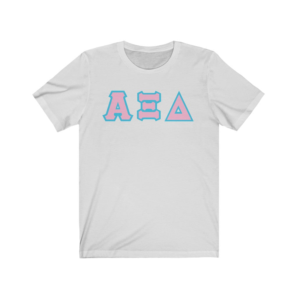 AXiD Printed Letters | Pink with Cyan Border T-Shirt