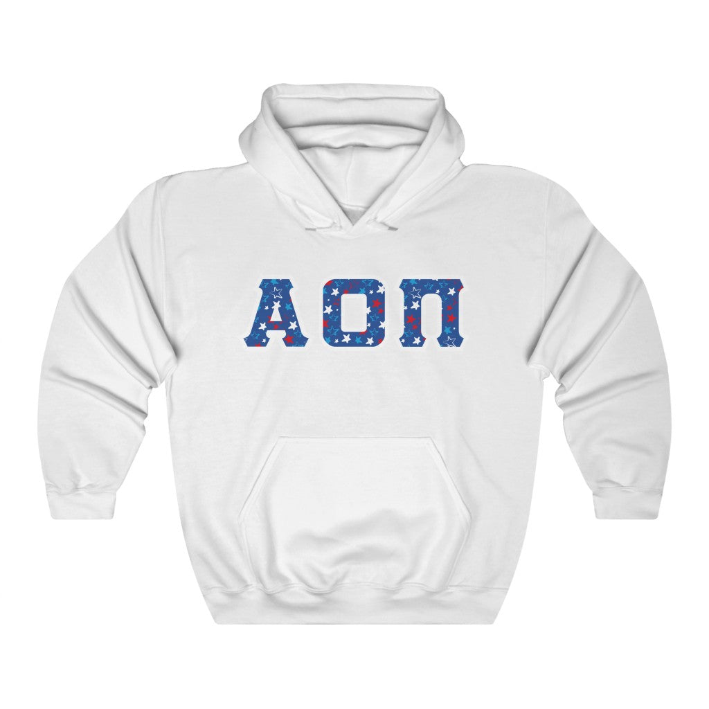 Alpha Omicron Pi Printed Letters | American Stars Hoodie