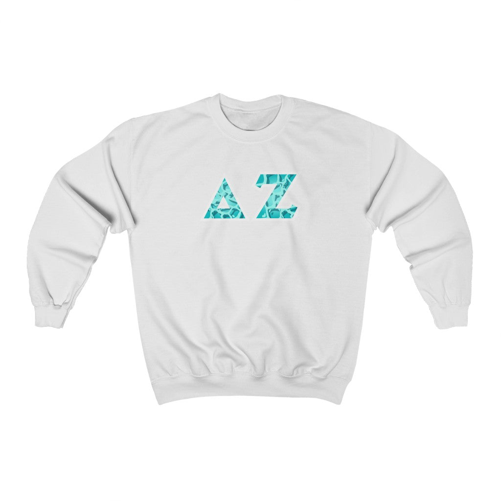 Delta Zeta Printed Letters | Under the Sea Crewneck