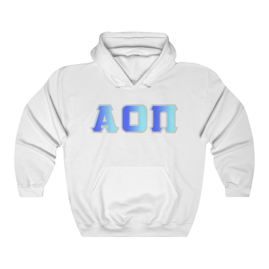 Alpha Omicron Pi Printed Letters | Oceans Hoodie