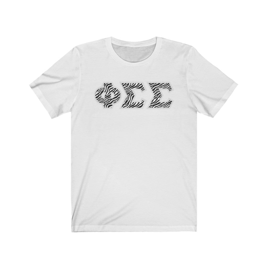 Phi Sigma Sigma Printed Letters | Zebra Print T-Shirt
