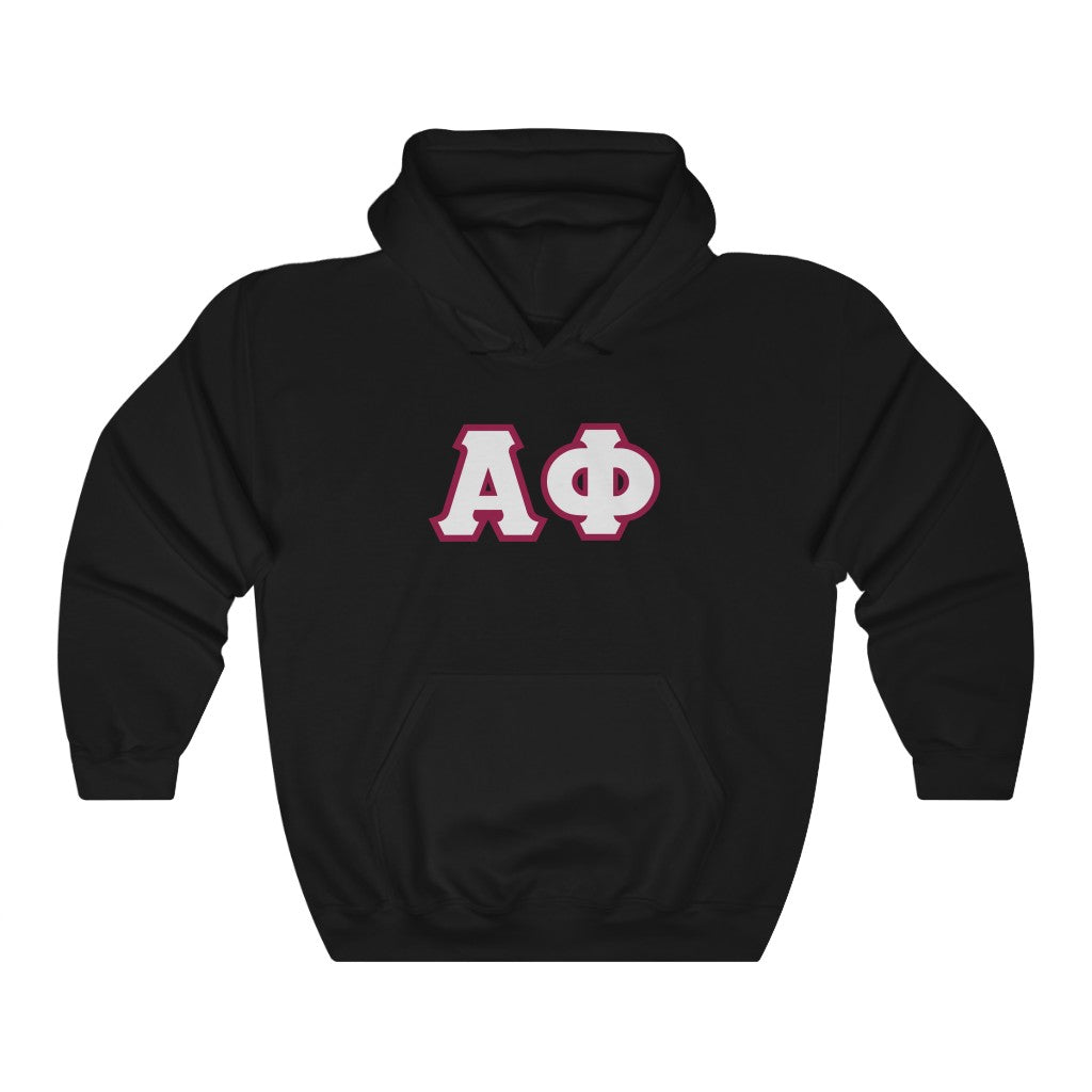Alpha Phi Printed Letters | Gray & Maroon Border Hoodie