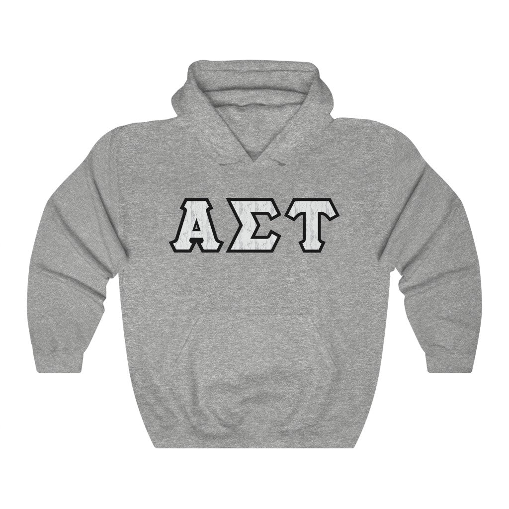 Alpha Sigma Tau Printed Letters | Marble Hoodie