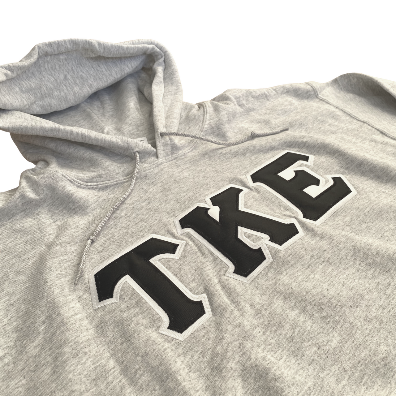 Tau Kappa Epsilon Stitched Letter Hoodie | Ash | Black with White Border