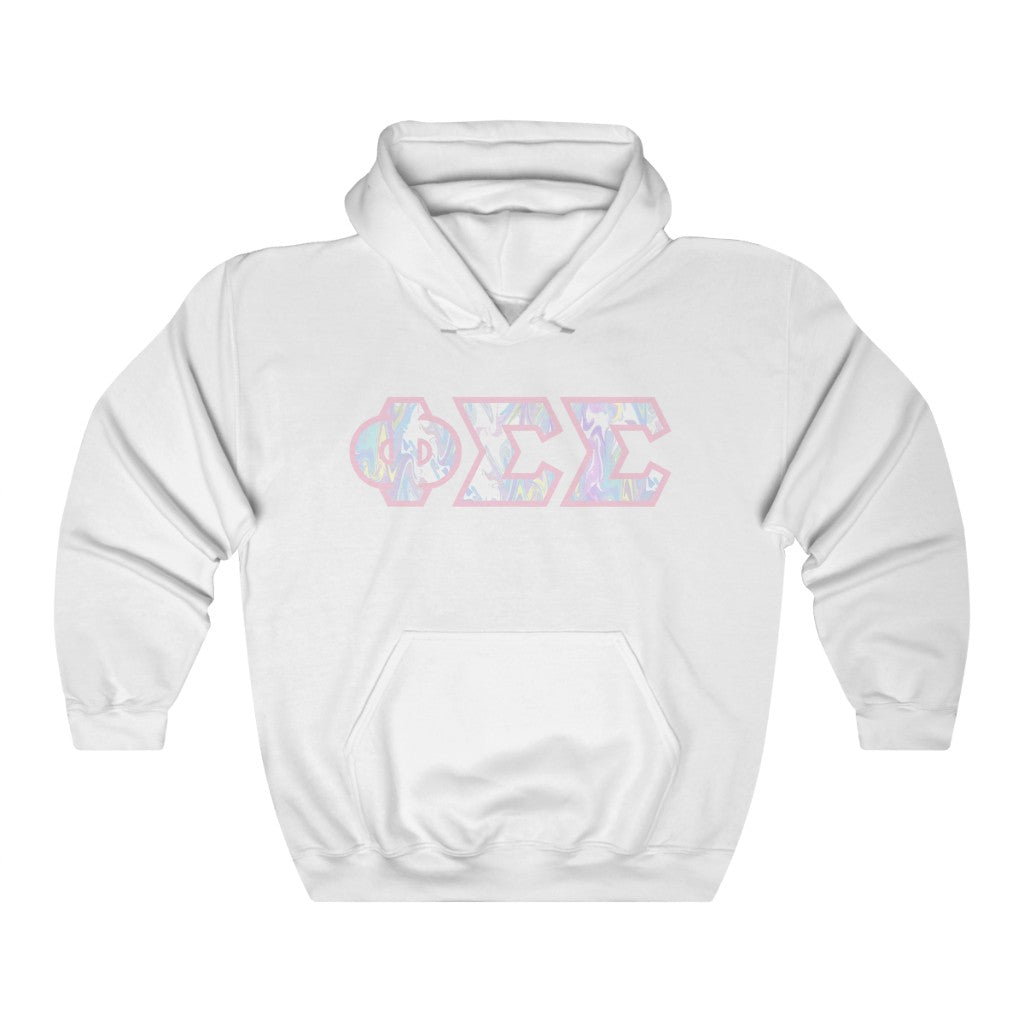 Phi Sigma Sigma Printed Letters | Pastel Tie-Dye Hoodie