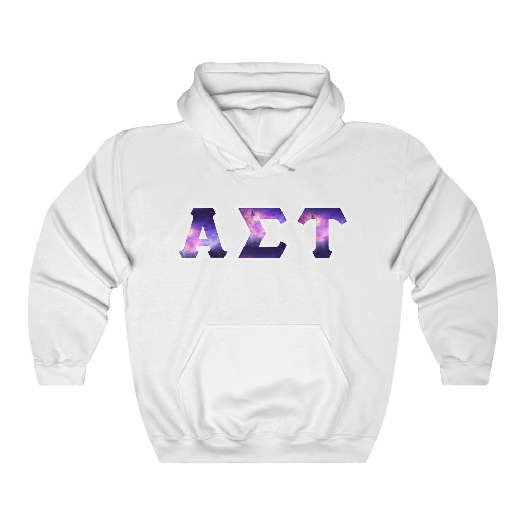Alpha Sigma Tau Printed Letters | Galaxy Print Hoodie
