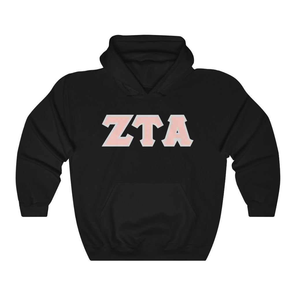 ZTA Printed Letters | Peach with Grey Border Hoodie
