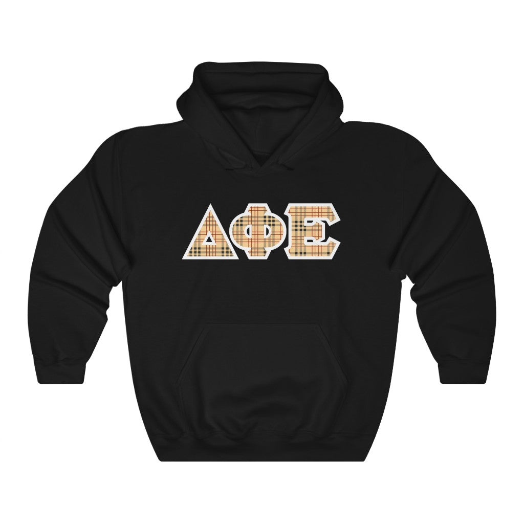 Delta Phi Epsilon Printed Letters | Nova Plaid Hoodie
