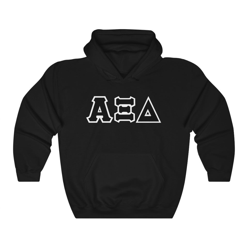 AXiD Printed Letters | Black with White Border Hoodie